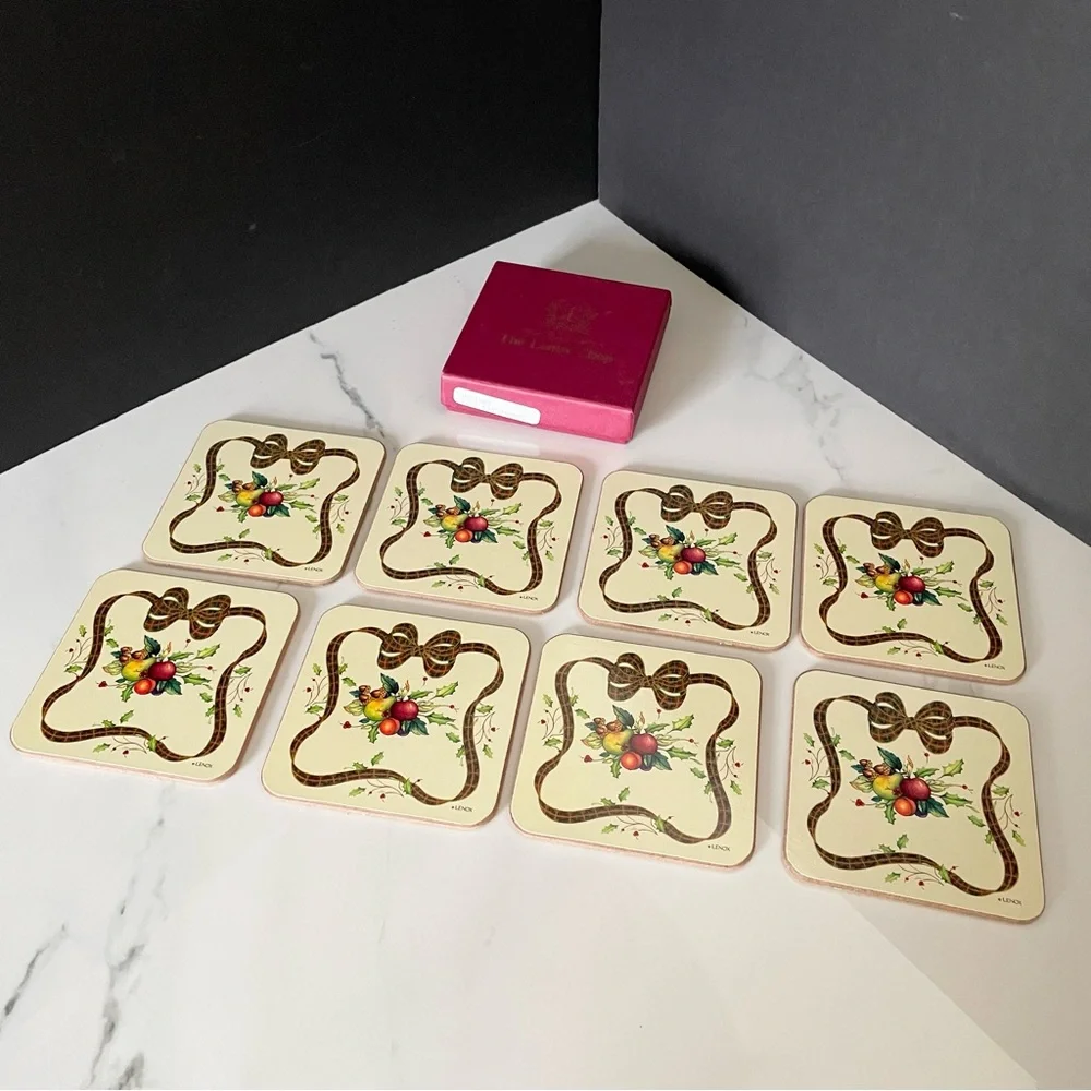 SET of 8 Holiday Nouveau Coasters by Lenox